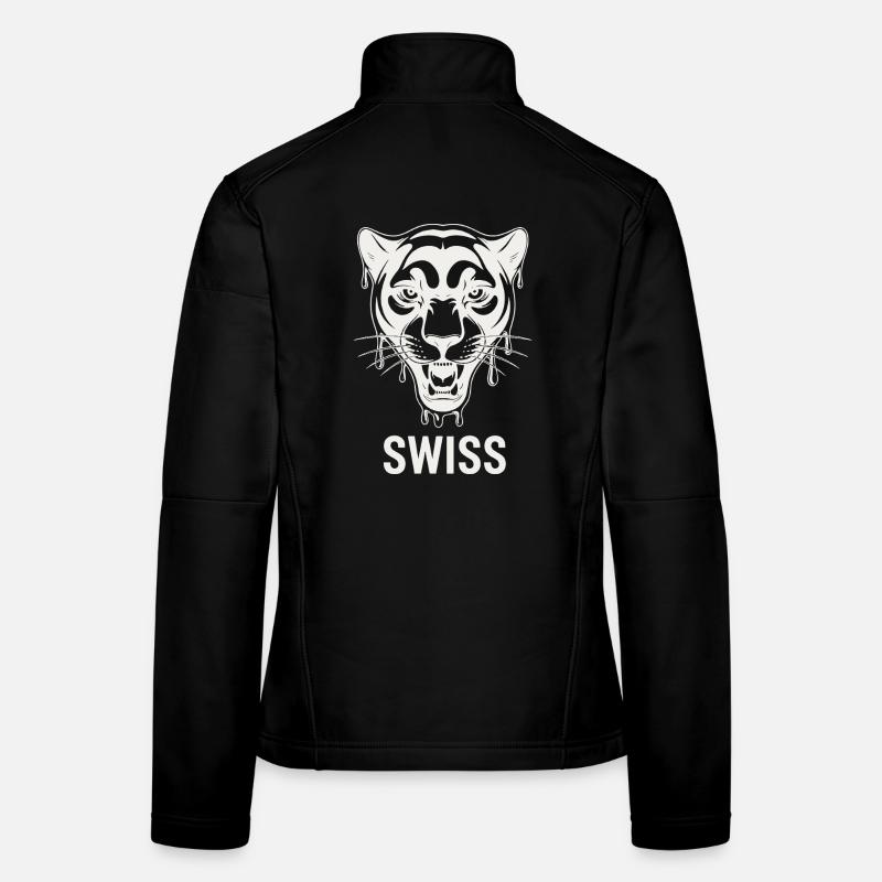 Tropfender Tigerkopf Schweizer Stil - Frauen Softshelljacke - Schwarz