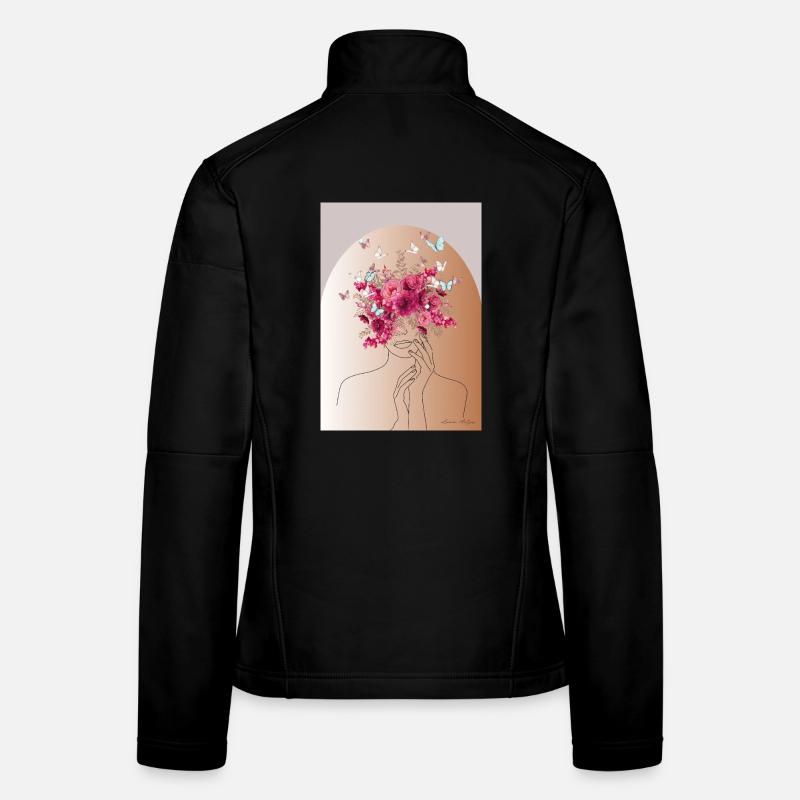 Blütenkopf mit Schmetterlingskrone Frauen Softshelljacke
