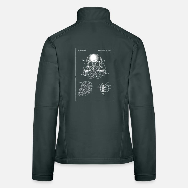 Illustration du plan du masque à gaz Veste en tissu softshell Femme