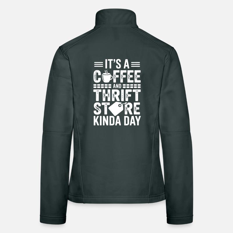 Coffee-Secondhand-Tag-Grafik Frauen Softshelljacke