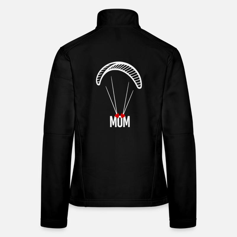 Paragliding Mom Parachute Heart Design Women's Softshell Jacket