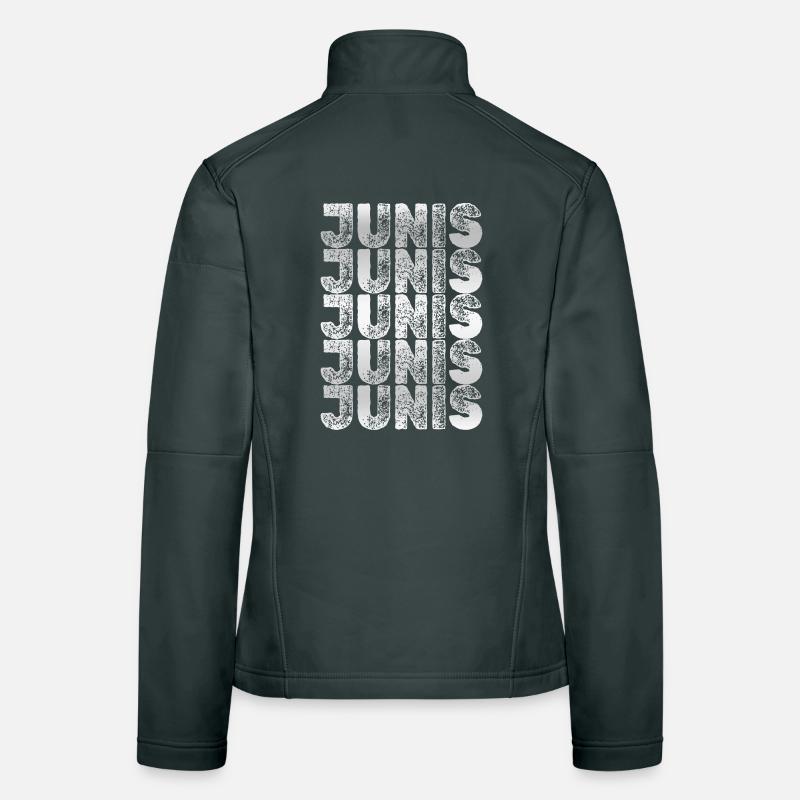 JUNIS Grid Typography Pattern Women's Softshell Jacket