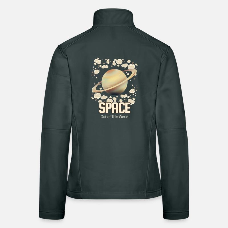 Weltraumplanet mit Ring – Außerhalb der Welt Frauen Softshelljacke