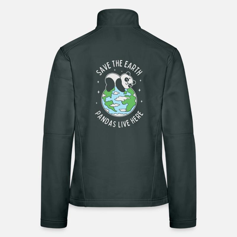 Save The Earth Pandas Live Here Women's Softshell Jacket
