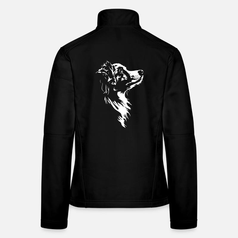 Australian Shepherd Silhouette Herding Dog Wilsigns Women's Softshell Jacket