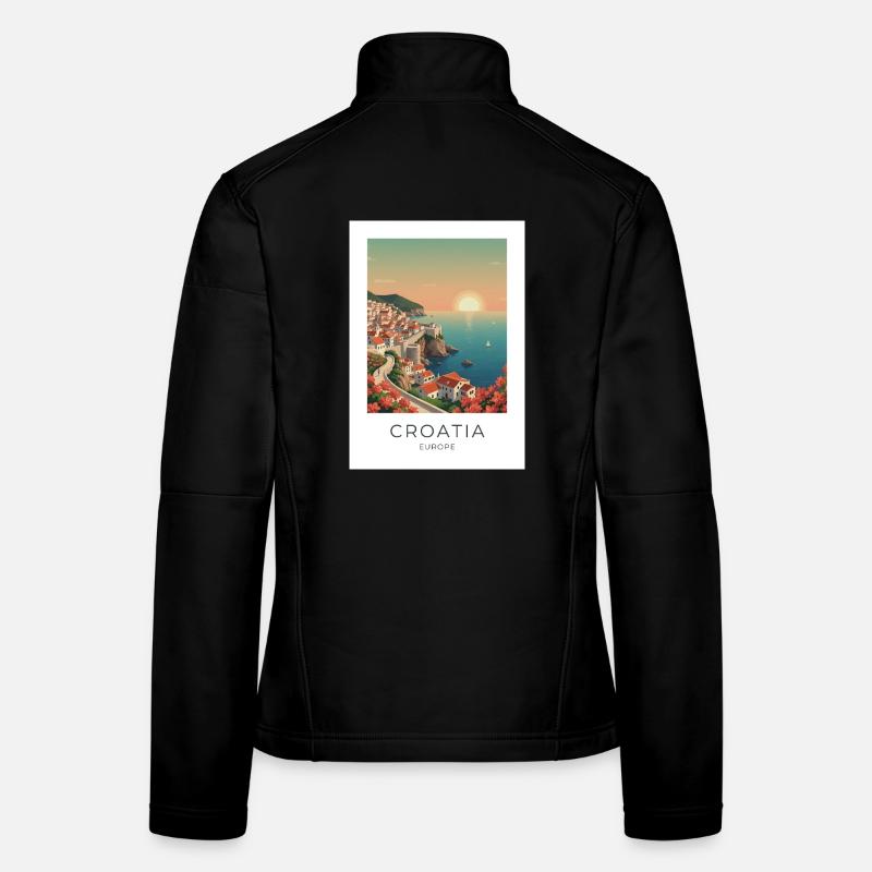 Coucher de soleil de l’Idylle côtier croate Veste en tissu softshell Femme