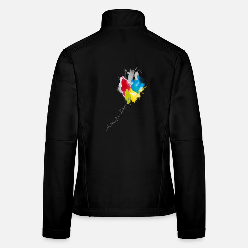 Kaléidoscope en cascade de couleur Veste en tissu softshell Femme