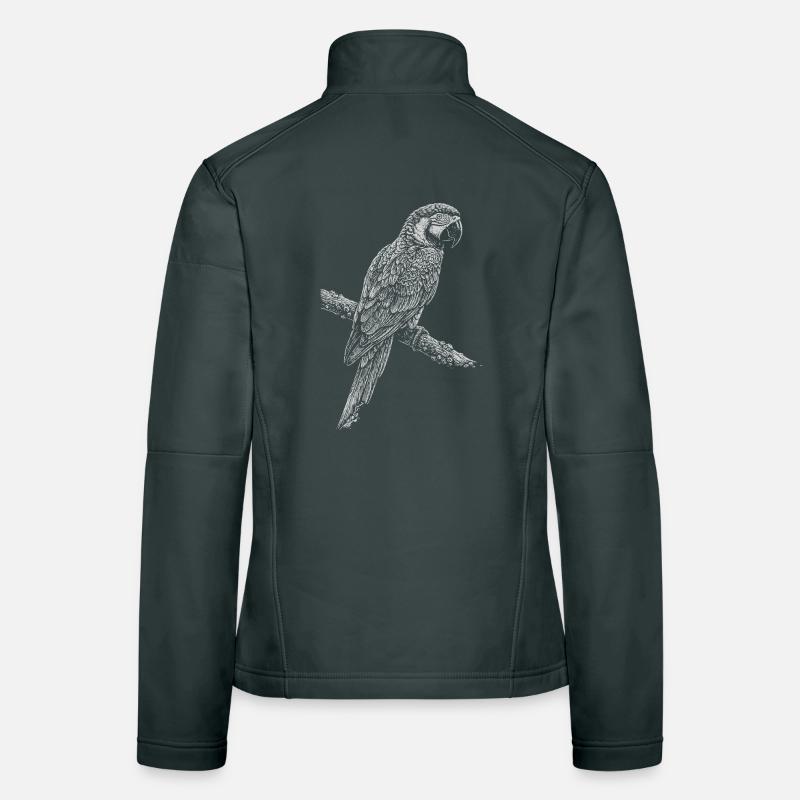 Parrot Silhouette on Branch Women's Softshell Jacket