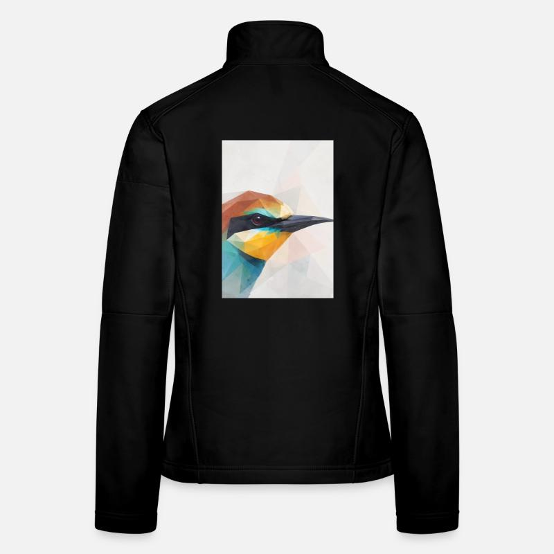 Geometric Bee-Eater Bird Polygon Art Women's Softshell Jacket