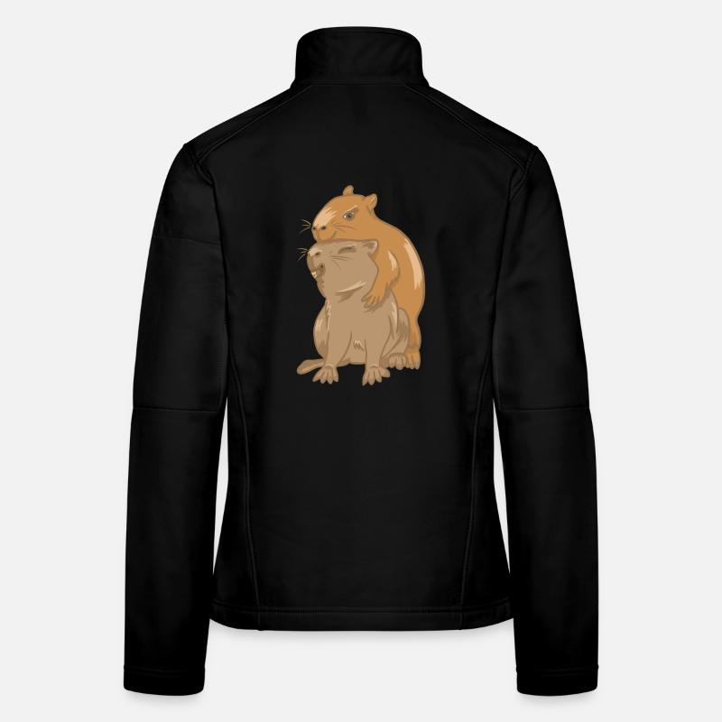 Câlin de bébés capybara Veste en tissu softshell Femme