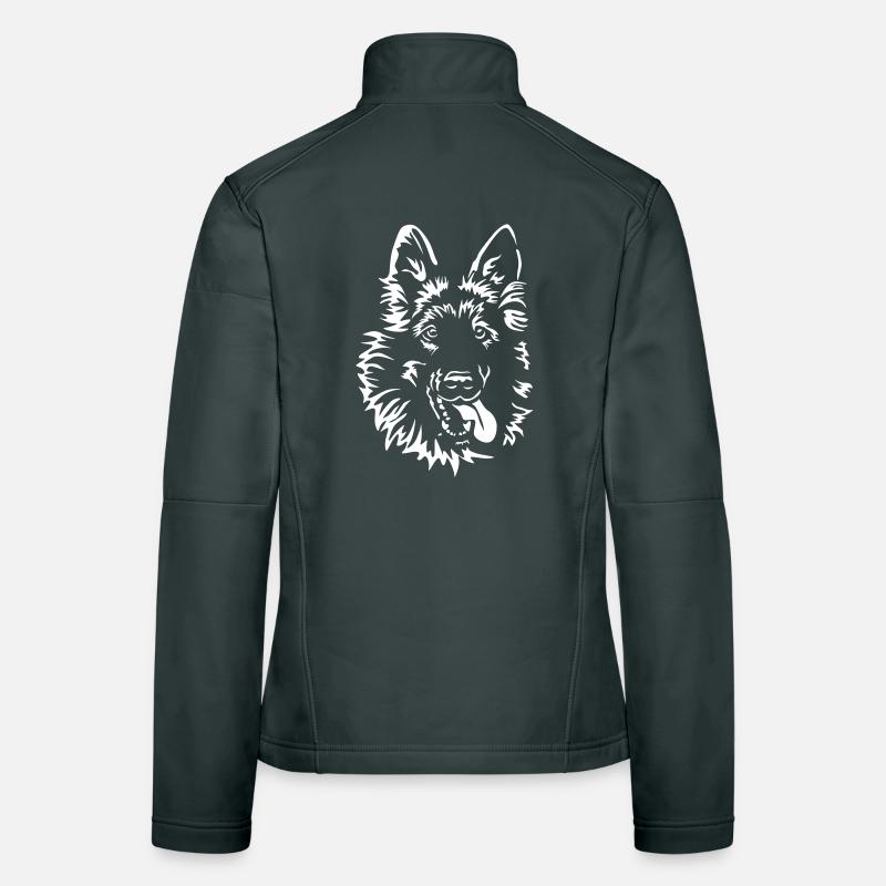 German Shepherd Head "Black Edition" Women's Softshell Jacket