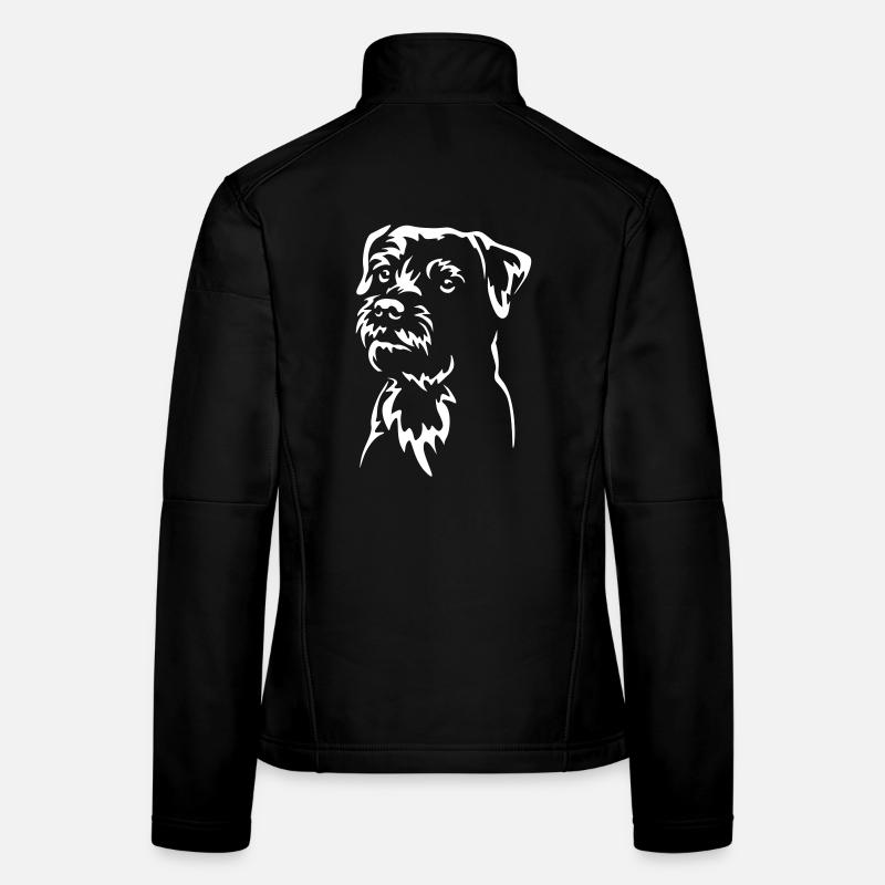 Border Terrier Head « Black Edition » Veste en tissu softshell Femme