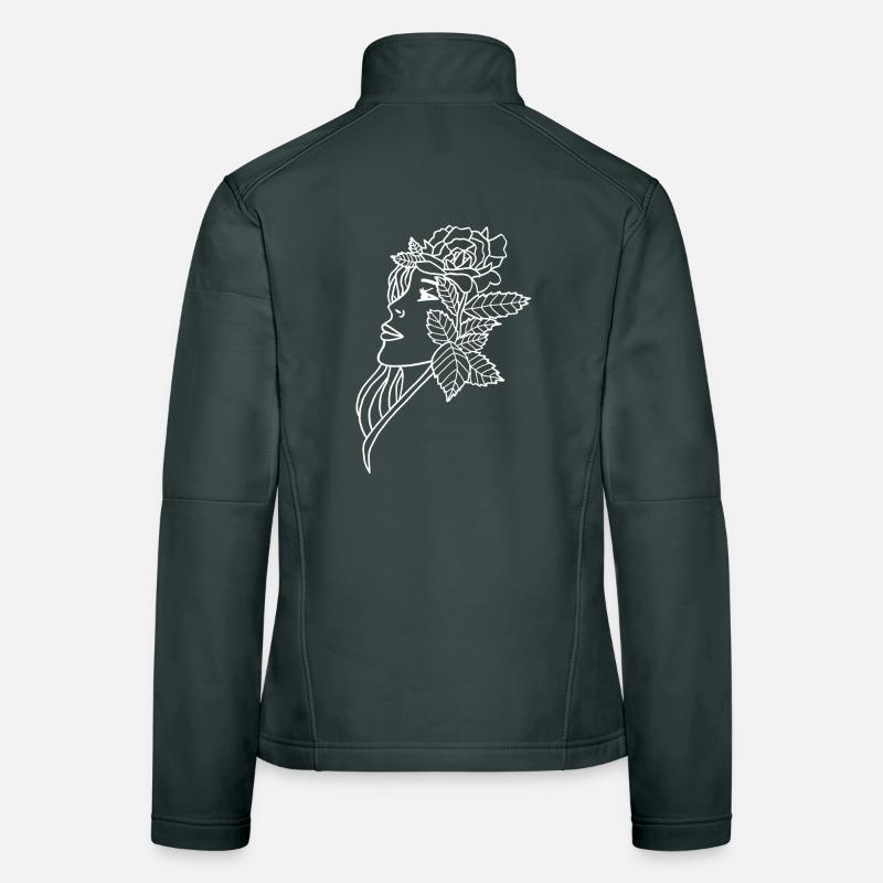 La dame et la rose (blanc) Veste en tissu softshell Femme