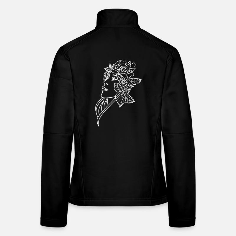 La dame et la rose (blanc) Veste en tissu softshell Femme