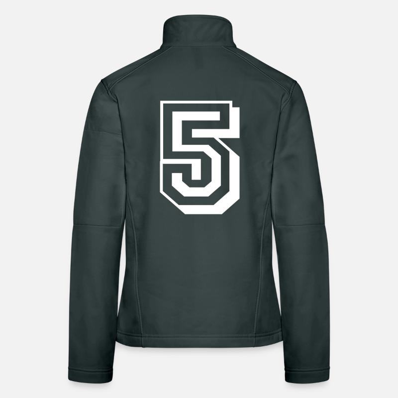 5 Cinq chiffres d’anniversaire blanc Veste en tissu softshell Femme