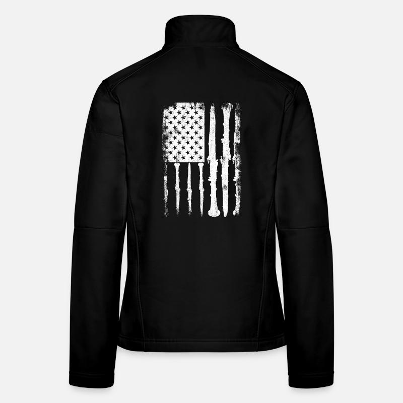 Klarinette USA Flagge Frauen Softshelljacke