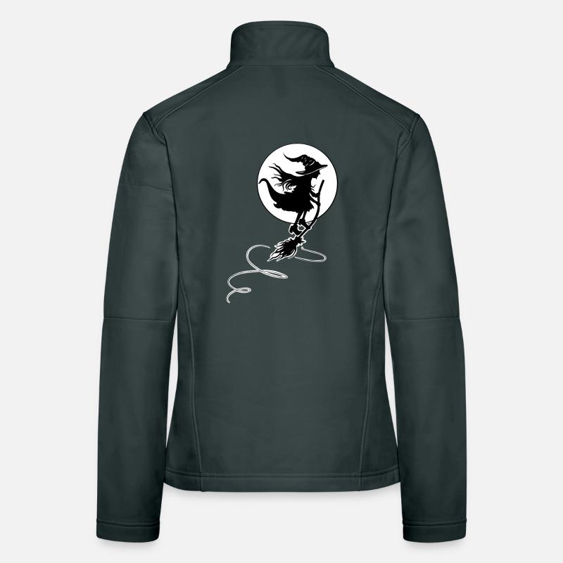 Witch Flying in the Moonlight - Halloween Design Women's Softshell Jacket