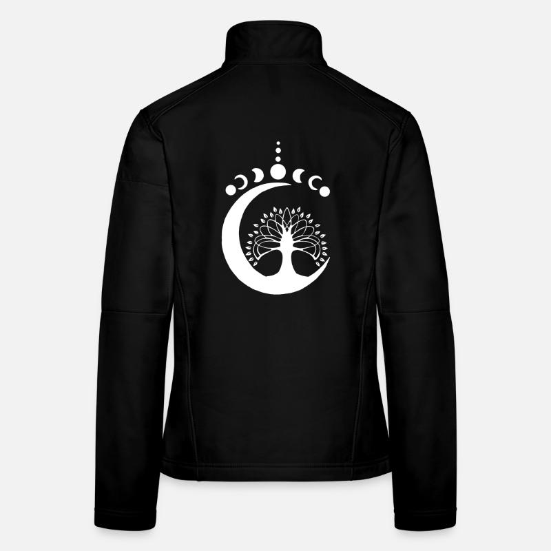 White Lunar Tree Women's Softshell Jacket