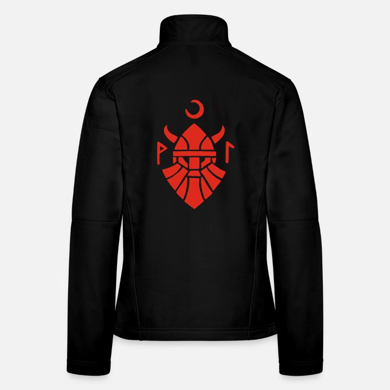 Rotes Wikinger-Krieger-Symbol Frauen Softshelljacke