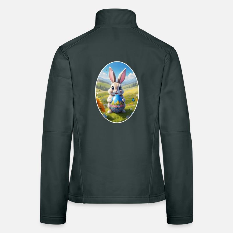 Osterhase mit Ei, Oval Frauen Softshelljacke