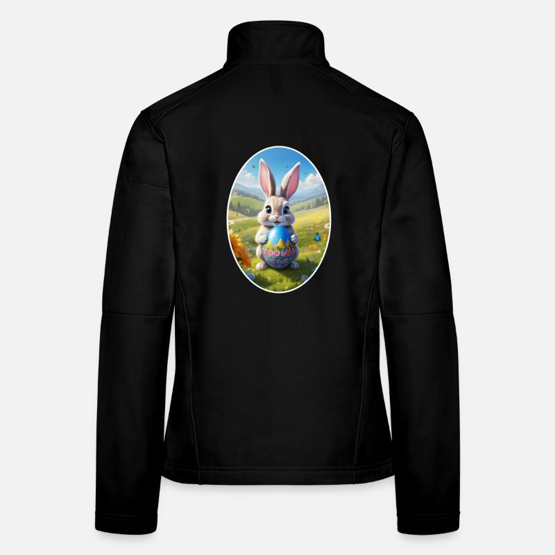 Easter Bunny with Egg, Oval Women's Softshell Jacket