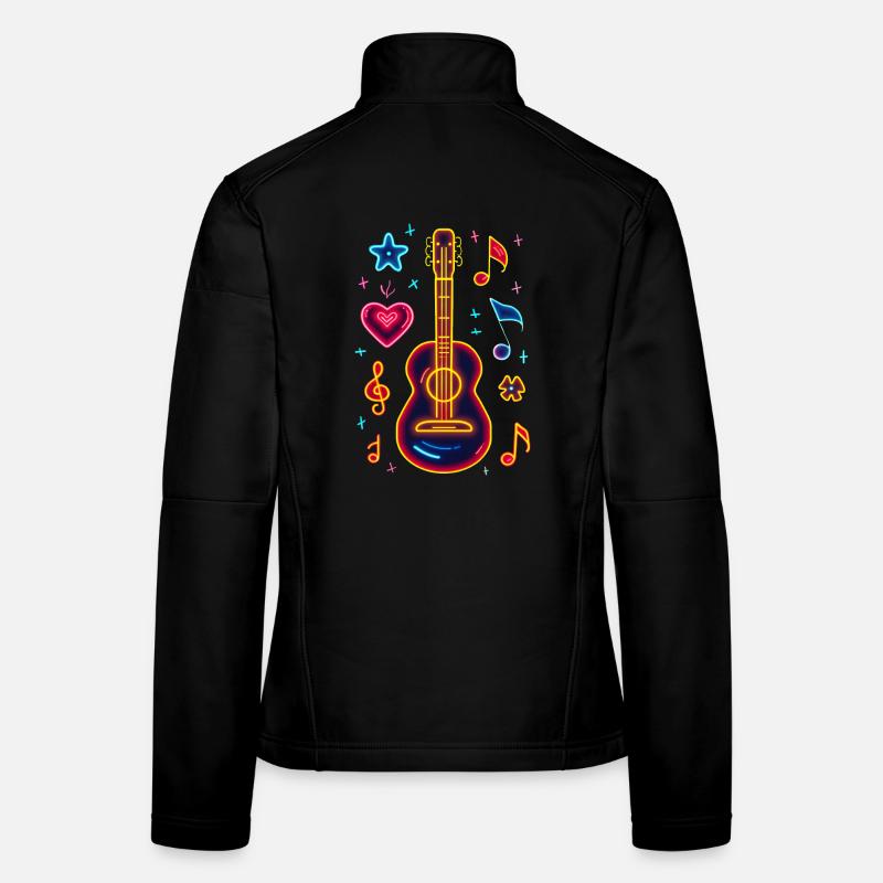 Retro Ukulele Retrowave Women's Softshell Jacket