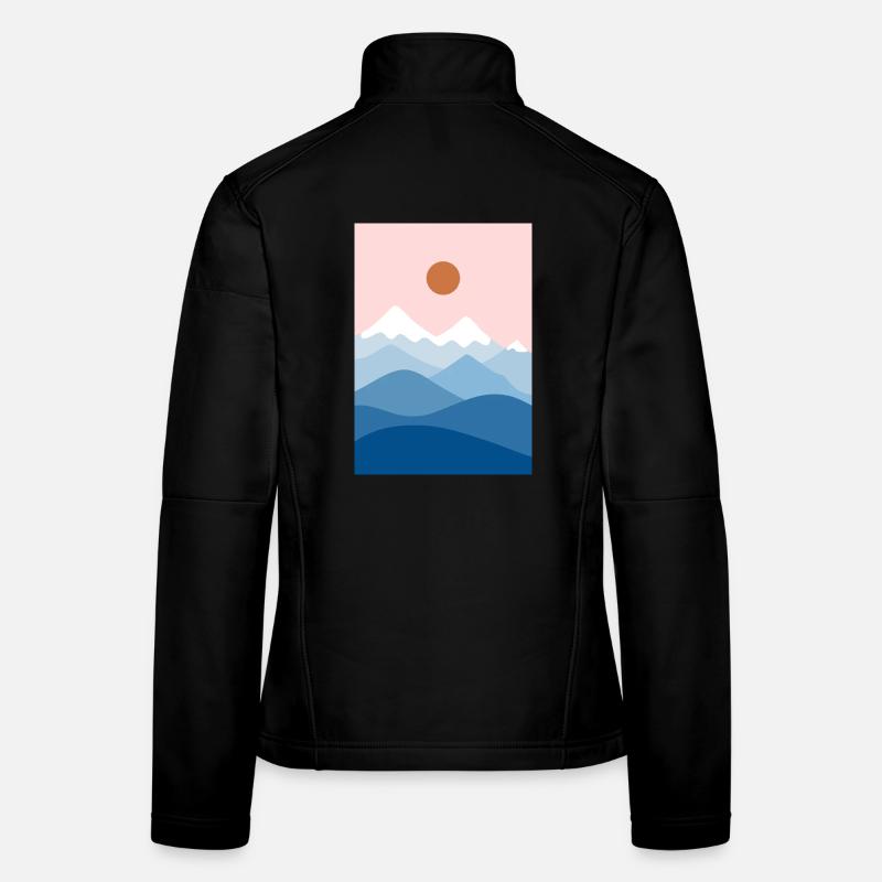 Berglandschaft rosa - Frauen Softshelljacke - Schwarz