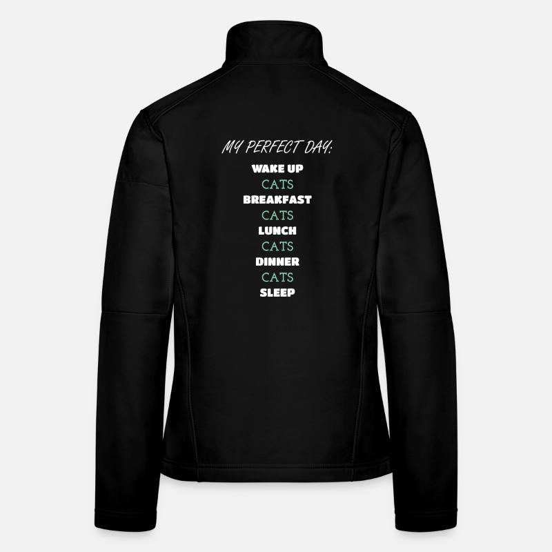 Conception de routine quotidienne de chat fantaisiste Veste en tissu softshell Femme