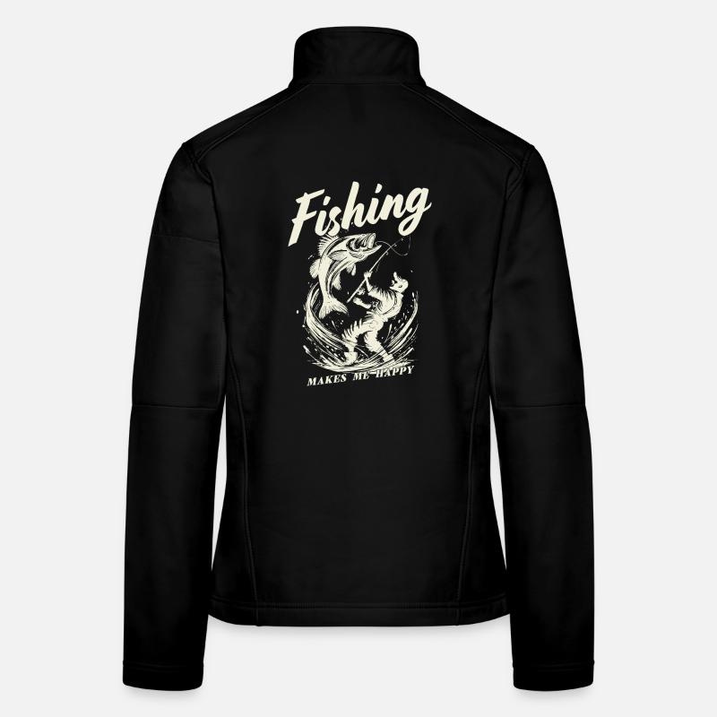 La pêche me rend heureuse Veste en tissu softshell Femme