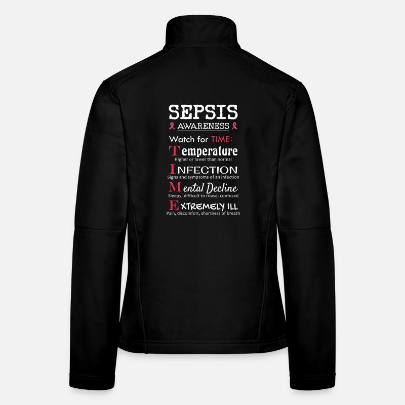 Sepsis Aufklärung - Achte auf TIME Leitfaden - Frauen Softshelljacke - Schwarz