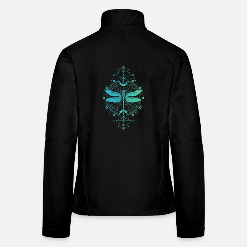 Astronomie - Libelle Mandala Türkisblau Frauen Softshelljacke