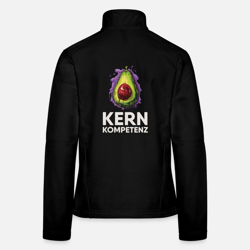 Avocado Kernkompetenz Humor - Frauen Softshelljacke - Schwarz