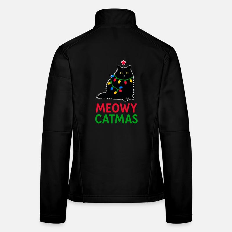 Meowy Catmas - Frauen Softshelljacke - Schwarz