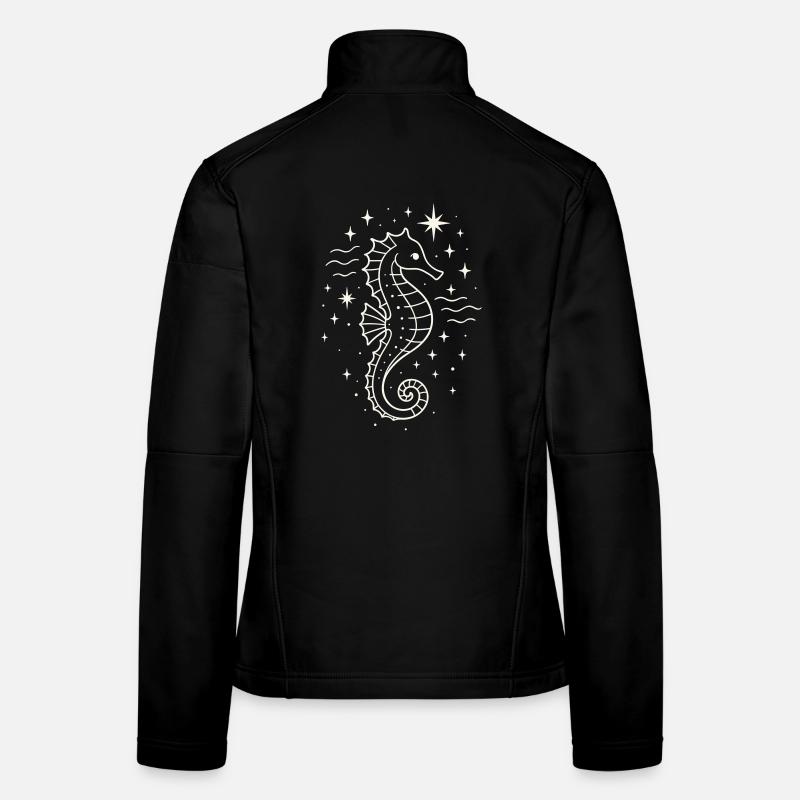 Seepferdchen mit Sternen Mystic Ocean Yule Frauen Softshelljacke