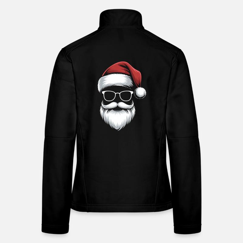 Santa Gläser mit Bart & Mütze Frauen Softshelljacke