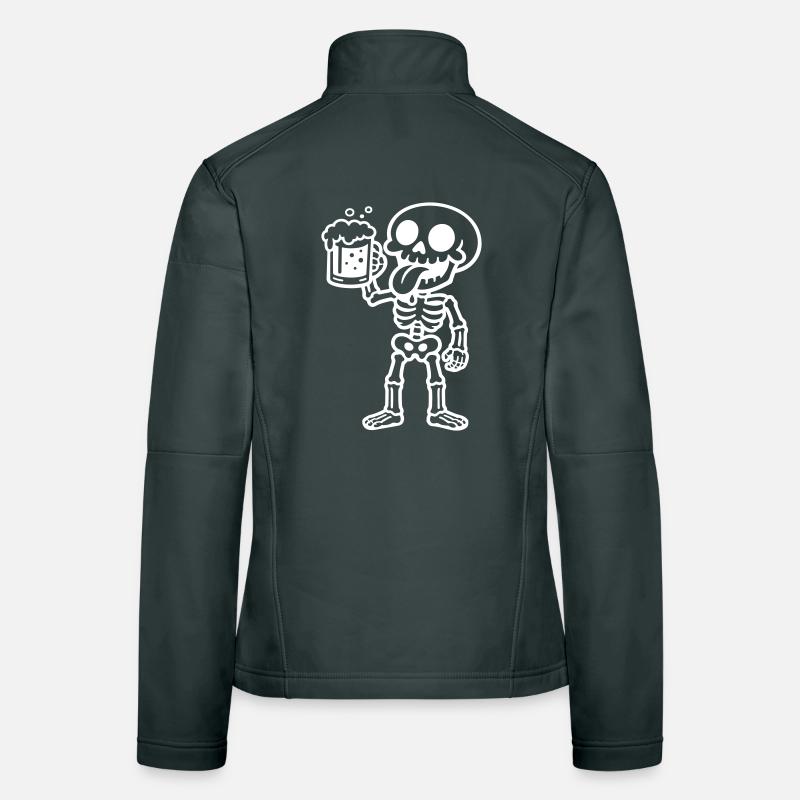 Bière Skeleton Drôle Veste en tissu softshell Femme