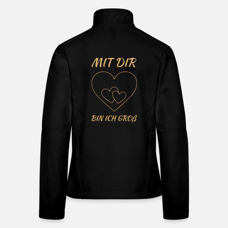 Mit dir bin ich groß - Valentinstagsherz für Paare - Frauen Softshelljacke - Schwarz