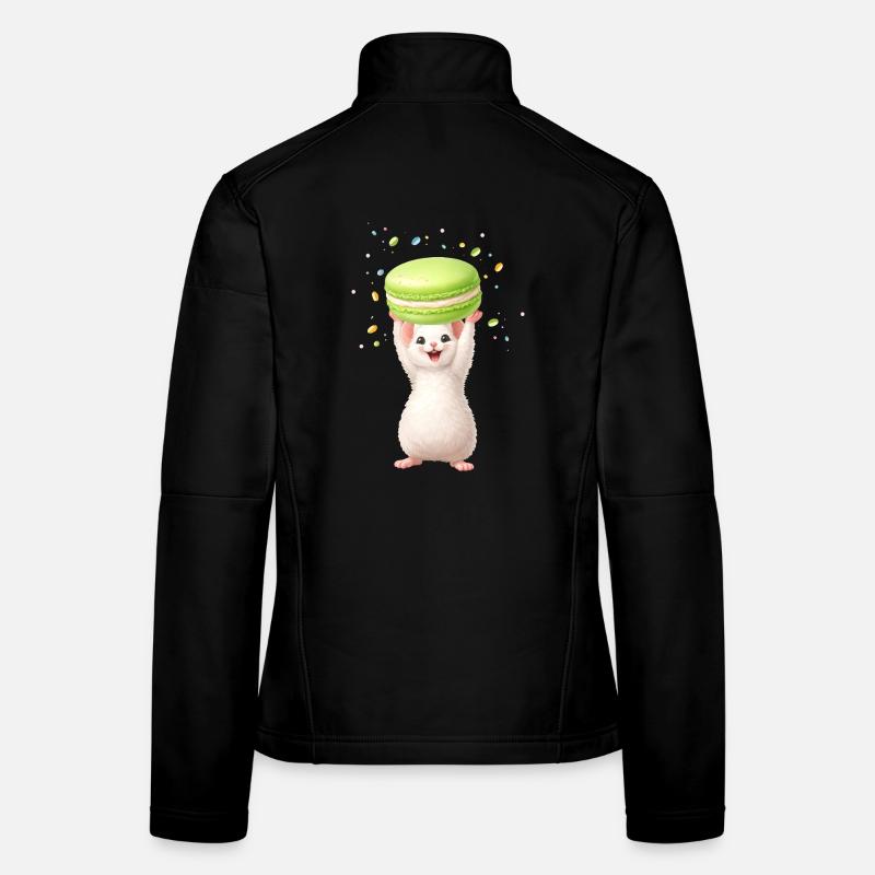 Niedliche Maus mit grünem Macaron  Frauen Softshelljacke