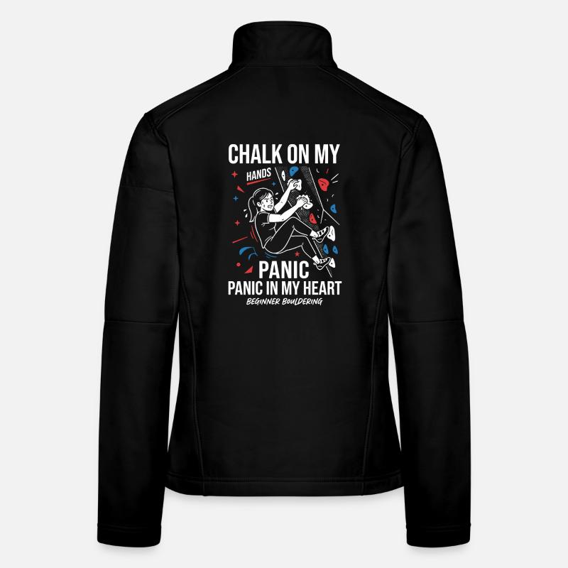 Kreide an den Händen Frauen Softshelljacke