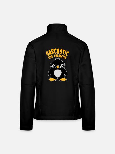 Logo des lunettes de soleil de personnage secondaire sarcastique du Pingouin - Veste en tissu softshell Femme - noir - Dos