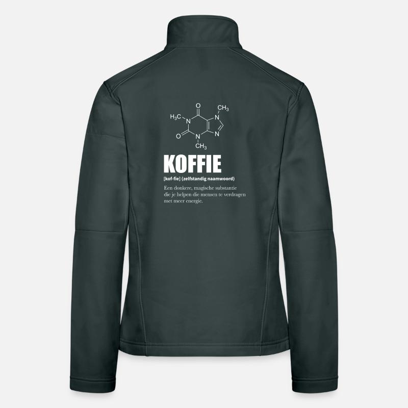 Molécule de Café Définition Humour et Science Veste en tissu softshell Femme