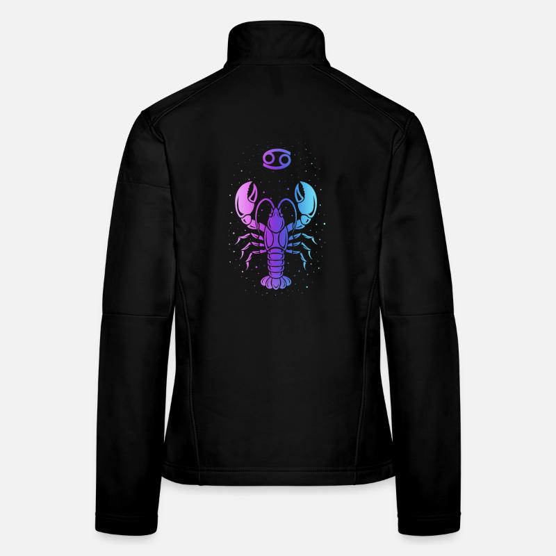 Krebs-Sternzeichen – Retro-Neon-Stil – Astrologie Frauen Softshelljacke