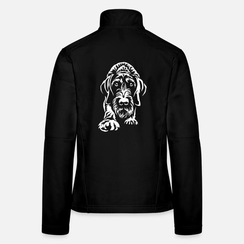 Deutsch Drahthaar "Black Edition" Frauen Softshelljacke
