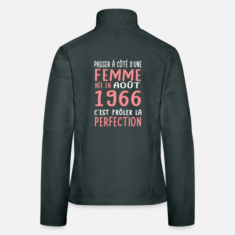 Anniversaire 60 ans - Née en Août 1966 Veste en tissu softshell Femme