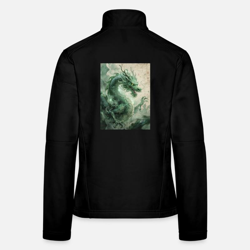 Le Souverain d'Orient : Le Dragon Azur (Qinglong) Veste en tissu softshell Femme
