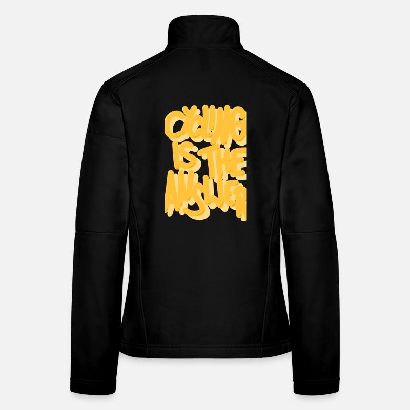 Cycling is the answer yellow - Women's Softshell Jacket - black