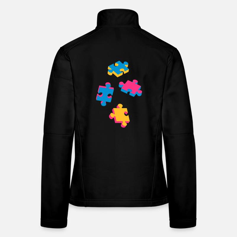 four puzzle pieces Women's Softshell Jacket