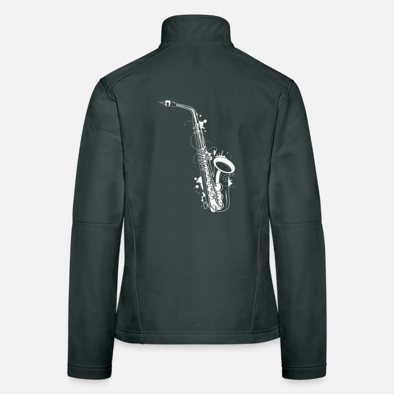 graffiti saxophone blanc Veste en tissu softshell Femme