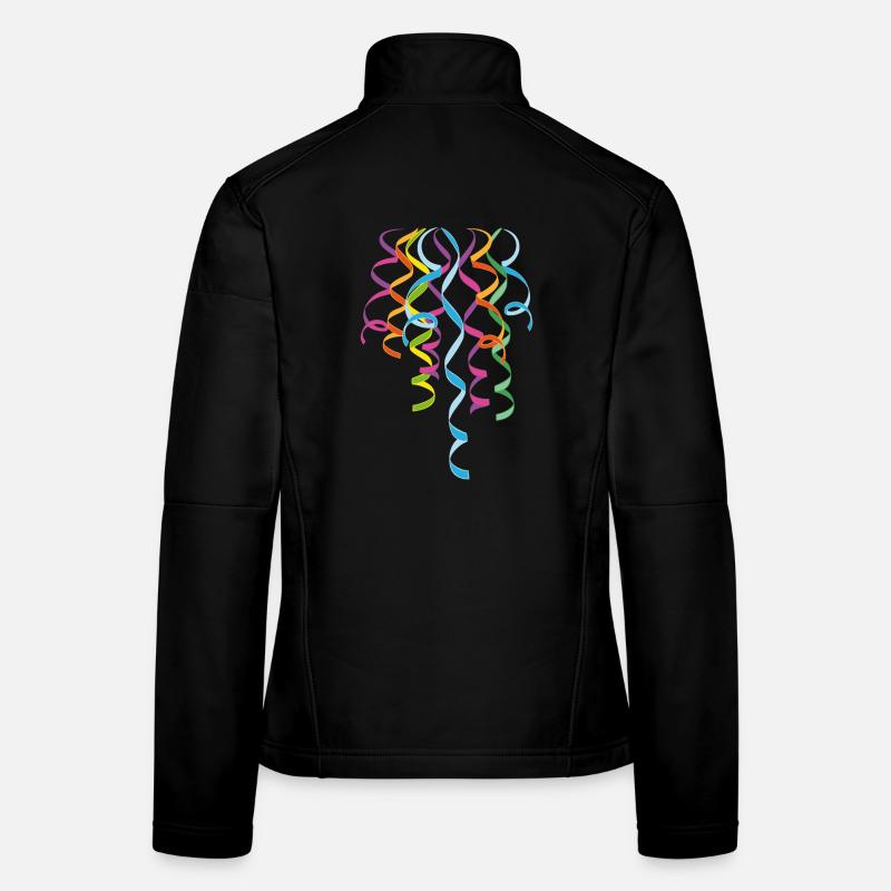 Karneval Luftschlangen Dekoration Silvester - Frauen Softshelljacke - Schwarz