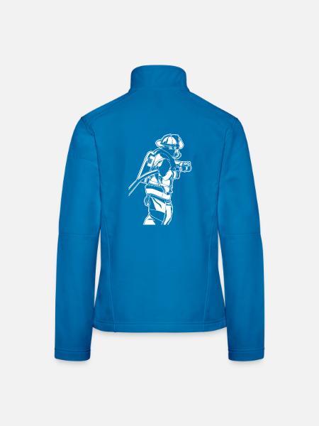 Firefighter Sketch - Women's Softshell Jacket - black - Back